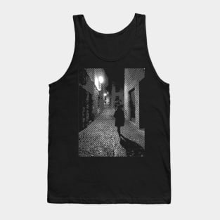 Street Lines Evening Stroll in Midieval Town Tank Top